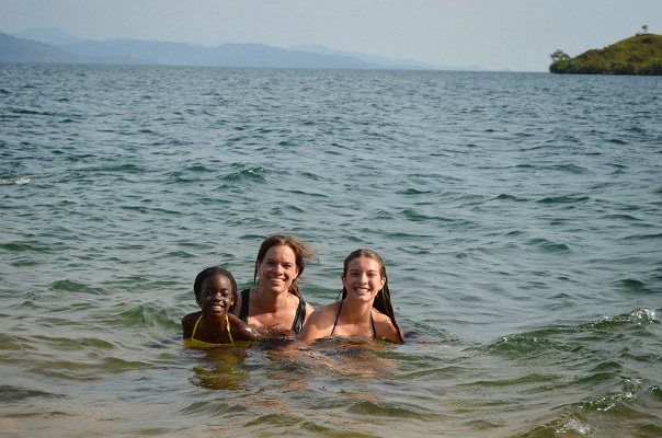 swimming in Lake Kivu